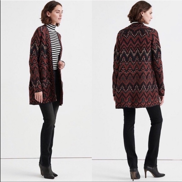 Lucky Brand Sweaters - LUCKY BRAND Long Ikat Knit Cardigan sweater Aztec